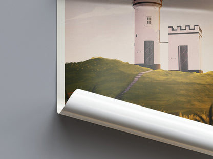 Elie Travel Poster - Elie Ness Lighthouse - Fife Wall Art - East Neuk Print