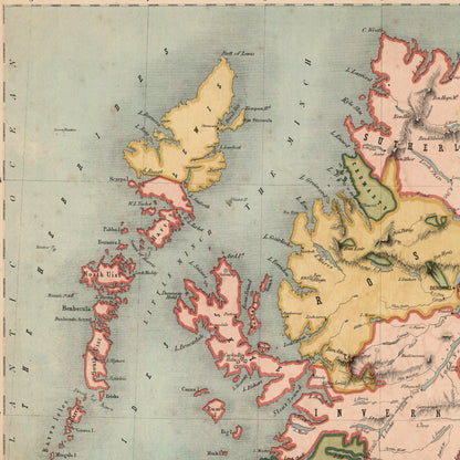 Historic Scottish Map | 1852 |  antique wall art | home decor | Scottish Gift l Art Print |Antique maps | Ancient Britain | Vintage Maps