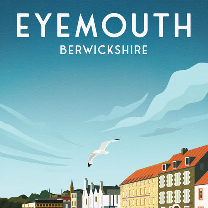 Eyemouth Harbour Print - Travel Poster - Scottish Wall Art - Scotland Gift