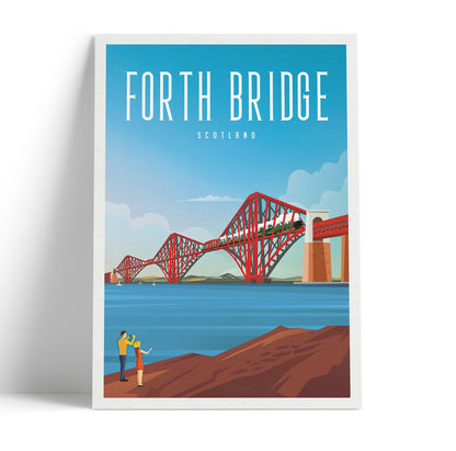 Forth Rail Bridge Travel Poster featuring the Flying Scotsman - Forth Bridge Print