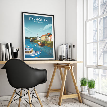 Eyemouth Harbour Print - Travel Poster - Scottish Wall Art - Scotland Gift