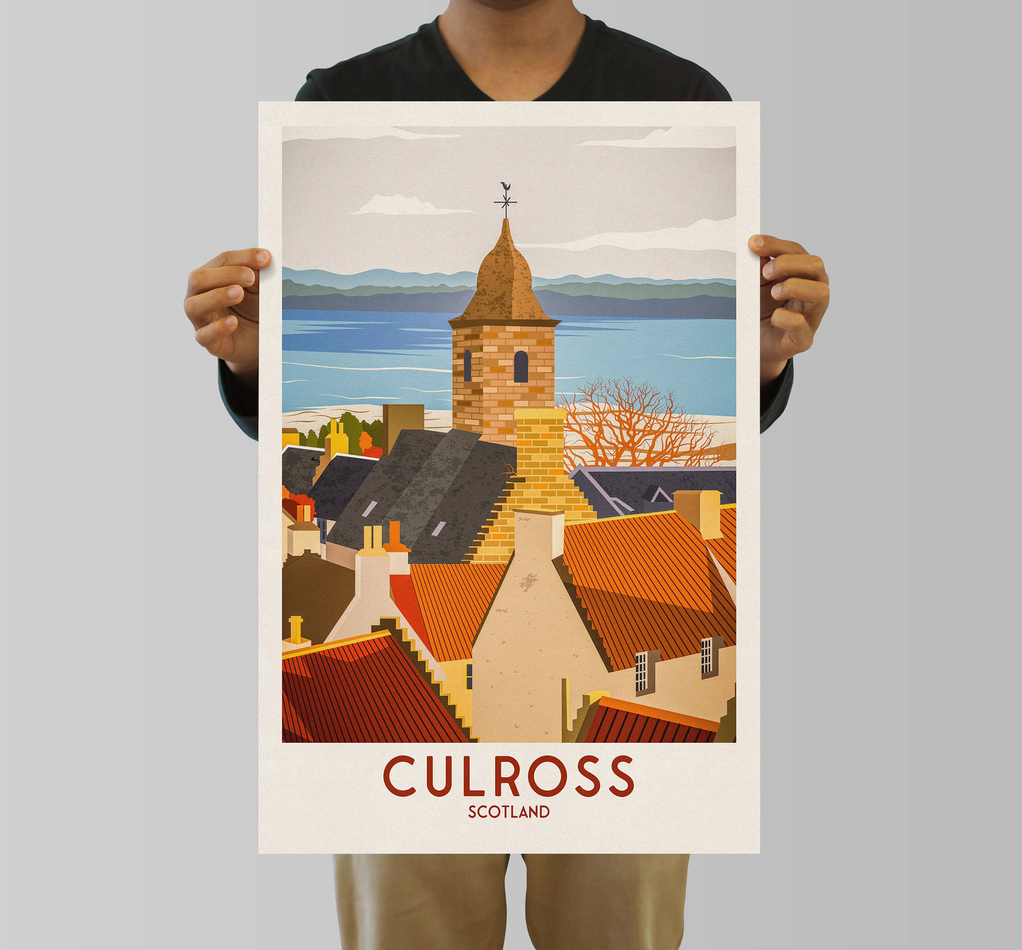 Culross Travel Poster - Historic Village - Fife Print - Scottish Wall Art - Historical Scottish Town - Gift for Her