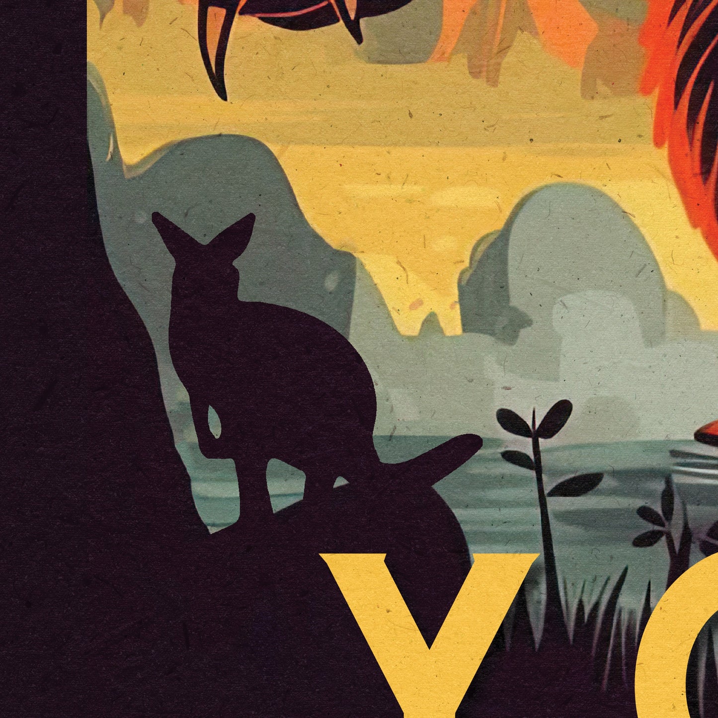 Yowie Print - Australia Travel Poster - Mythical Creatures - Cryptid - Cryptozoology - Big Foot