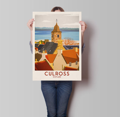 Culross Travel Poster - Historic Village - Fife Print - Scottish Wall Art - Historical Scottish Town - Gift for Her