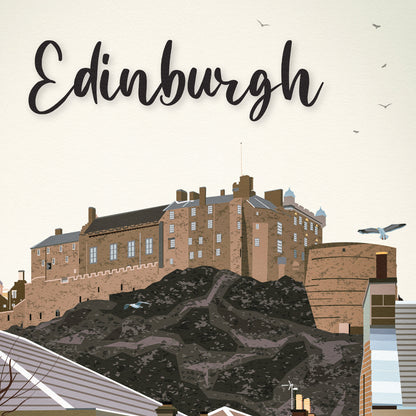 Edinburgh Castle - Vennel Steps View - Edinburgh Castle Print - Travel Poster