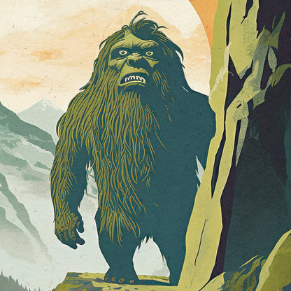 Norway Troll Print - Travel Poster Print featuring the mythical giant troll - Nordic Art