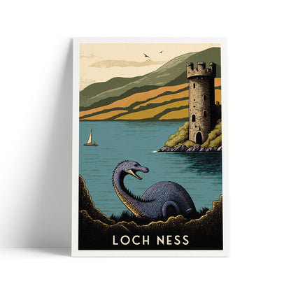 Loch Ness Monster Print | Loch Ness Poster | Nessie | Scotland | Scottish Highlands | Gift | Birthday Present