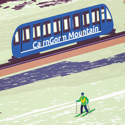 Aviemore Print - Cairngorm Mountain - Skiing Travel Poster - Scottish Highlands - Cairngorms National Park