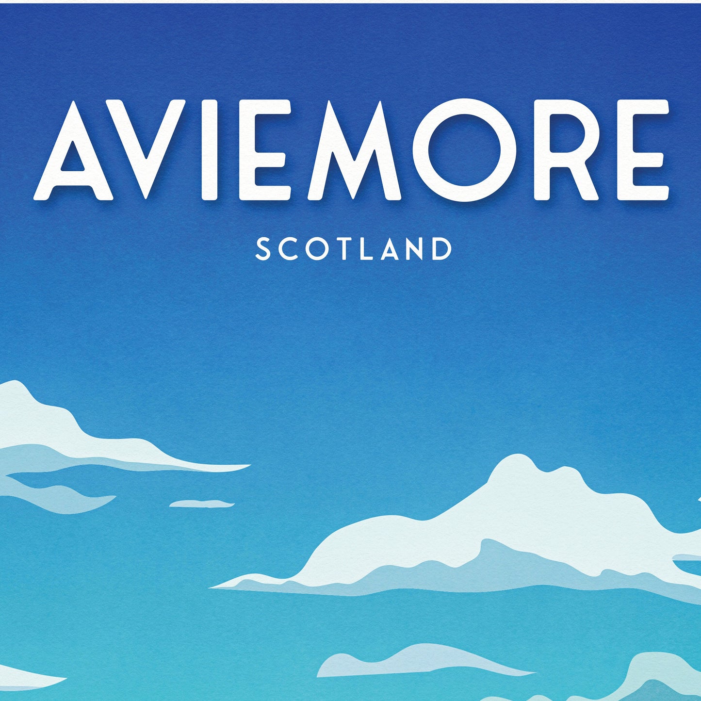 Aviemore Print - Cairngorm Mountain - Skiing Travel Poster - Scottish Highlands - Cairngorms National Park