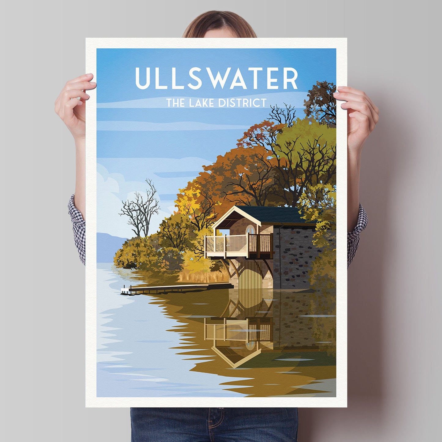 Ullswater Print - The Lake District Travel Poster - England