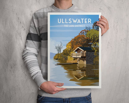 Ullswater Print - The Lake District Travel Poster - England