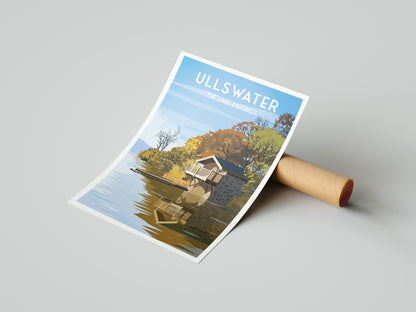 Ullswater Print - The Lake District Travel Poster - England