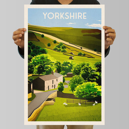 Yorkshire Dales Travel Poster | UK Travel Poster | English Countryside | Wall Art | Home Decor Artwork | Wedding gift | Birthday Present