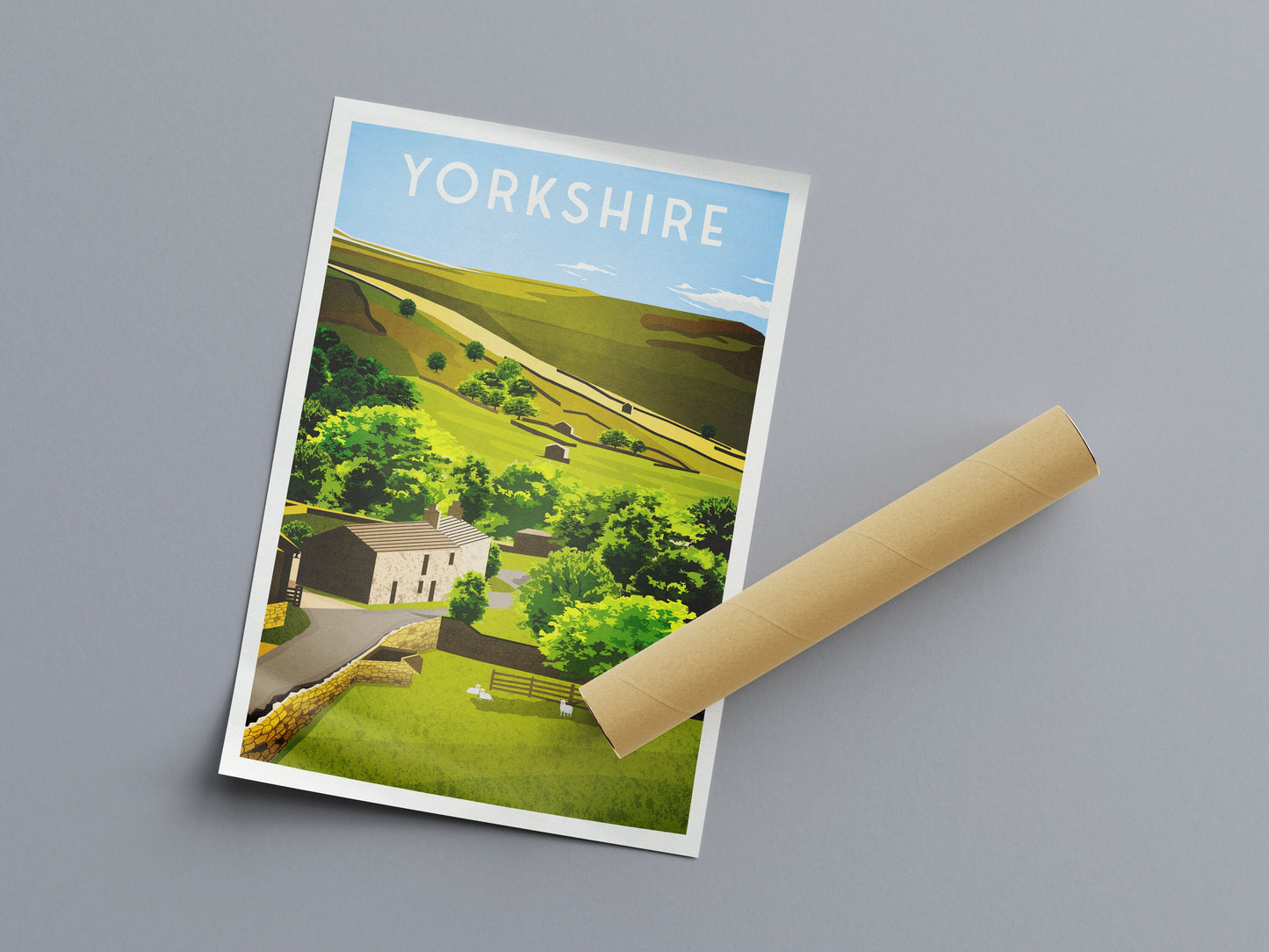 Yorkshire Dales Travel Poster | UK Travel Poster | English Countryside | Wall Art | Home Decor Artwork | Wedding gift | Birthday Present