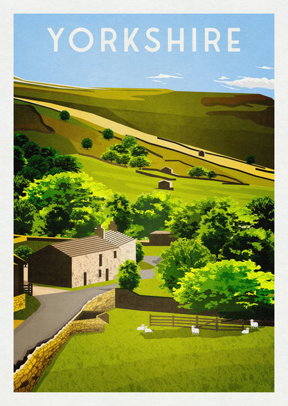 Yorkshire Dales Travel Poster | UK Travel Poster | English Countryside | Wall Art | Home Decor Artwork | Wedding gift | Birthday Present