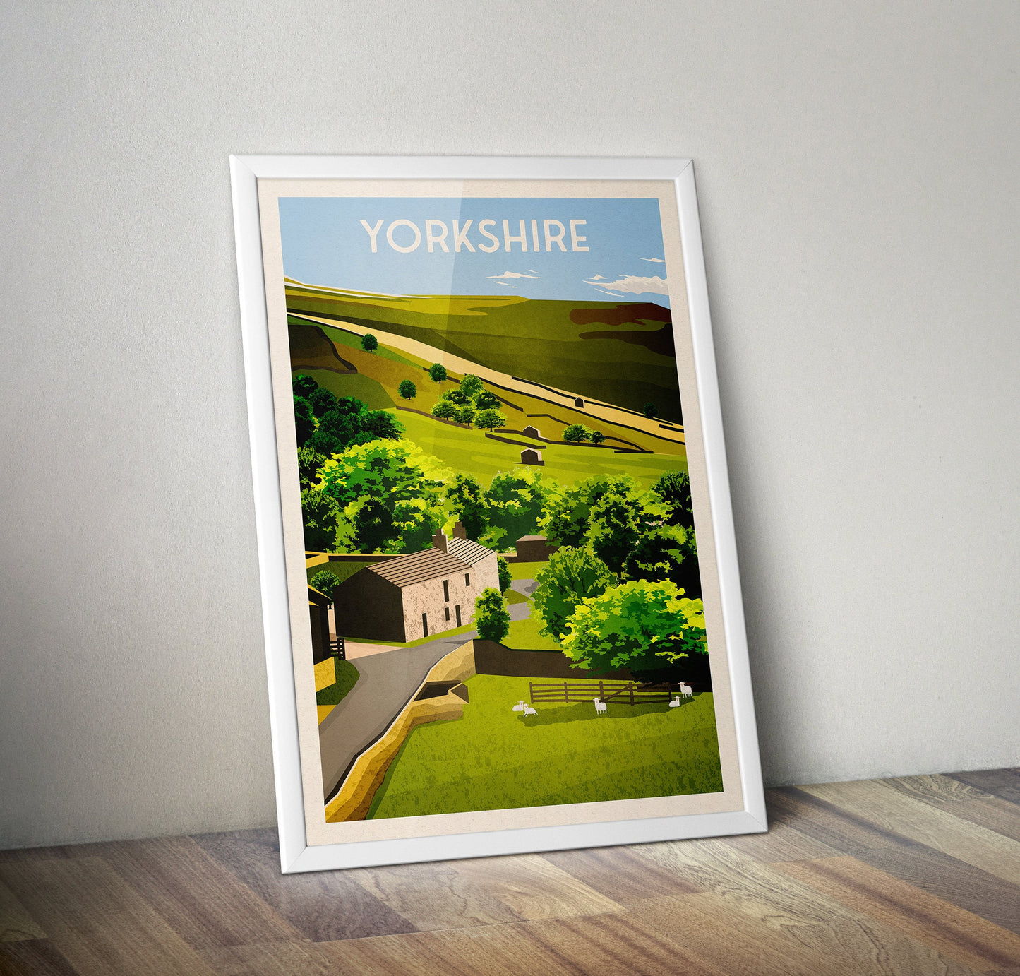 Yorkshire Dales Travel Poster | UK Travel Poster | English Countryside | Wall Art | Home Decor Artwork | Wedding gift | Birthday Present