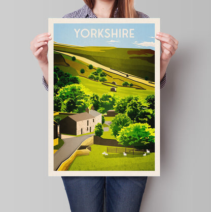 Yorkshire Dales Travel Poster | UK Travel Poster | English Countryside | Wall Art | Home Decor Artwork | Wedding gift | Birthday Present