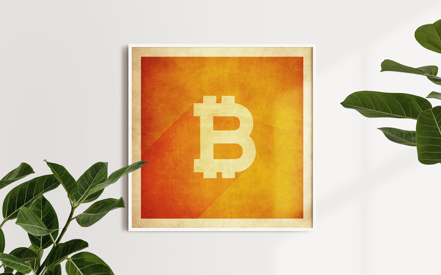 Bitcoin Poster, Retro Bitcoin Logo, Vintage Effect, Bitcoin Print, Bitcoin Gift