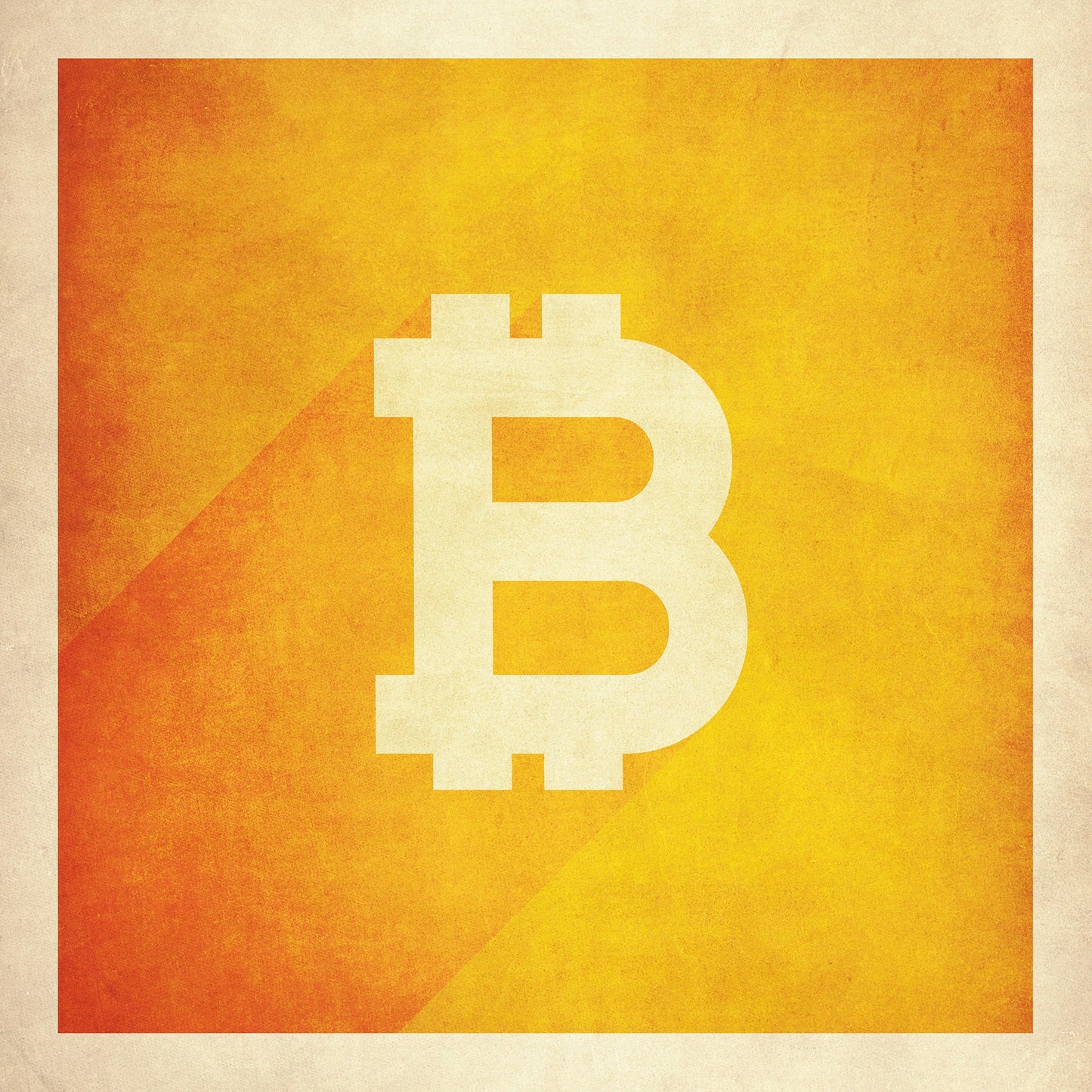 Bitcoin Poster, Retro Bitcoin Logo, Vintage Effect, Bitcoin Print, Bitcoin Gift