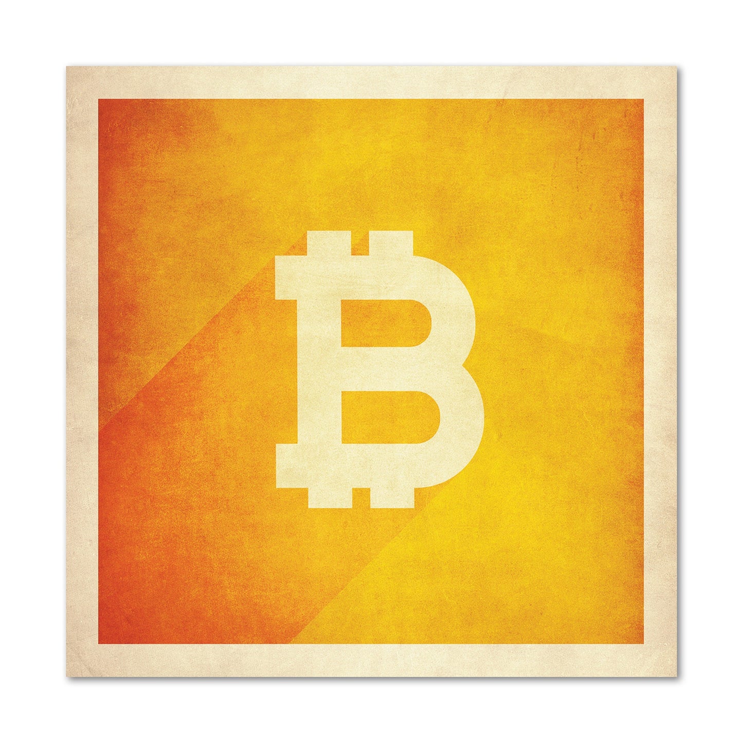 Bitcoin Poster, Retro Bitcoin Logo, Vintage Effect, Bitcoin Print, Bitcoin Gift