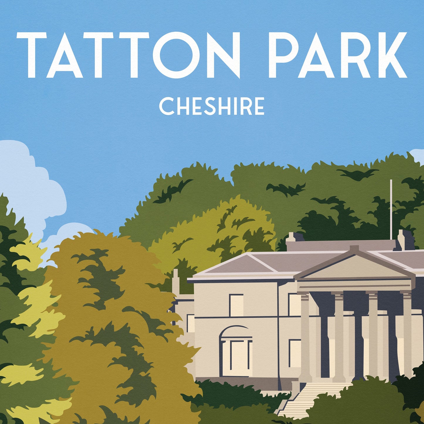 Tatton Park Print - Cheshire Travel Poster - Red Deer