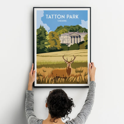 Tatton Park Print - Cheshire Travel Poster - Red Deer