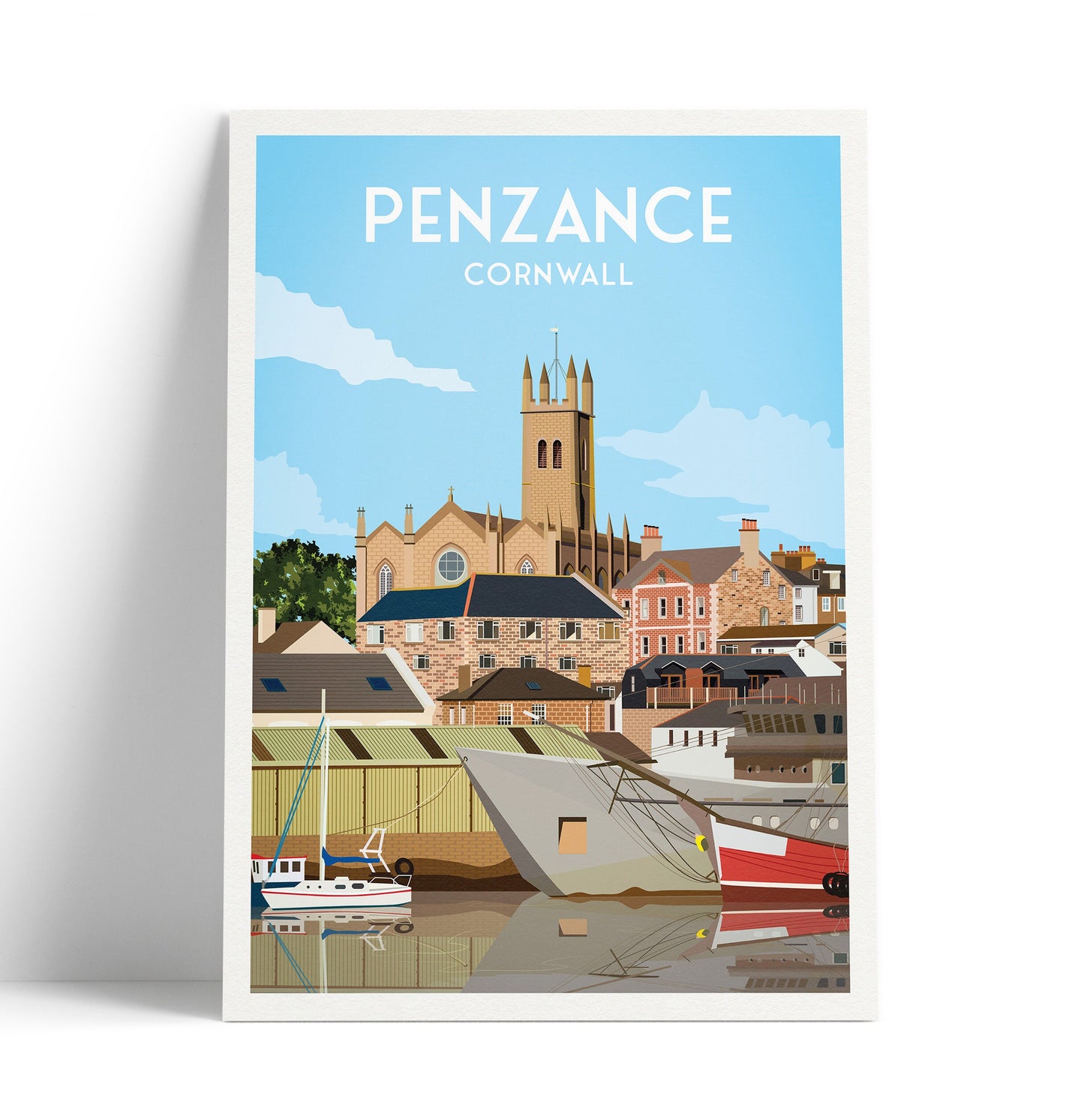 Penzance Travel Poster | Cornwall | England | Wall Art | Home Decor Artwork | Wedding gift