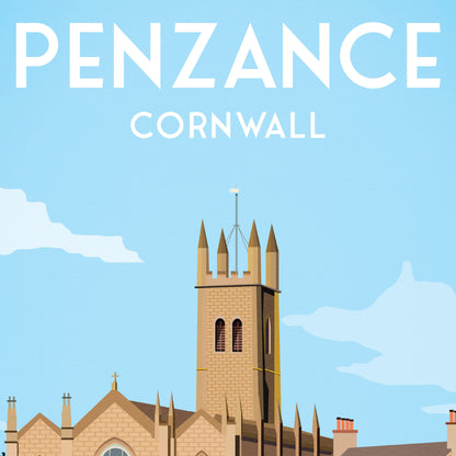 Penzance Travel Poster | Cornwall | England | Wall Art | Home Decor Artwork | Wedding gift