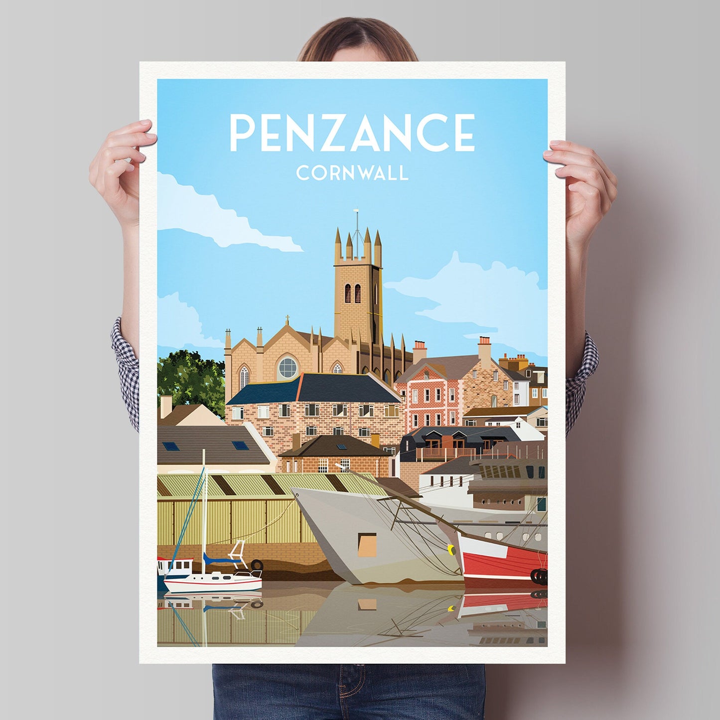 Penzance Travel Poster | Cornwall | England | Wall Art | Home Decor Artwork | Wedding gift