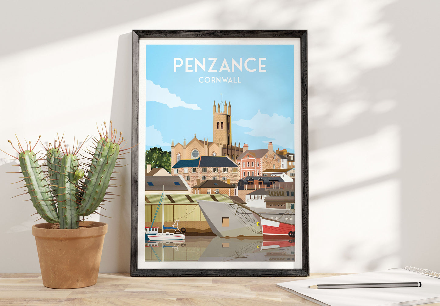 Penzance Travel Poster | Cornwall | England | Wall Art | Home Decor Artwork | Wedding gift