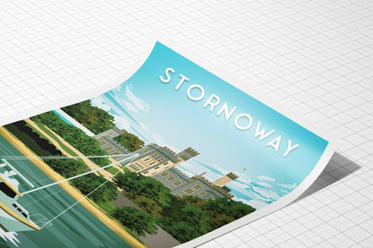 Stornoway Print - Steòrnabhagh - Lews Castle - Lewis and Harris - the Western Isles - Outer Hebrides - Scottish Wall Art