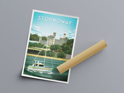 Stornoway Print - Steòrnabhagh - Lews Castle - Lewis and Harris - the Western Isles - Outer Hebrides - Scottish Wall Art