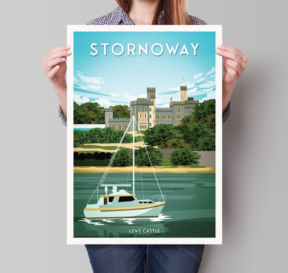 Stornoway Print - Steòrnabhagh - Lews Castle - Lewis and Harris - the Western Isles - Outer Hebrides - Scottish Wall Art