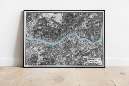 Newcastle, England - Shaded Relief Map - Detailed Topography - Newcastle-Upon-Tyne - Lidar Map