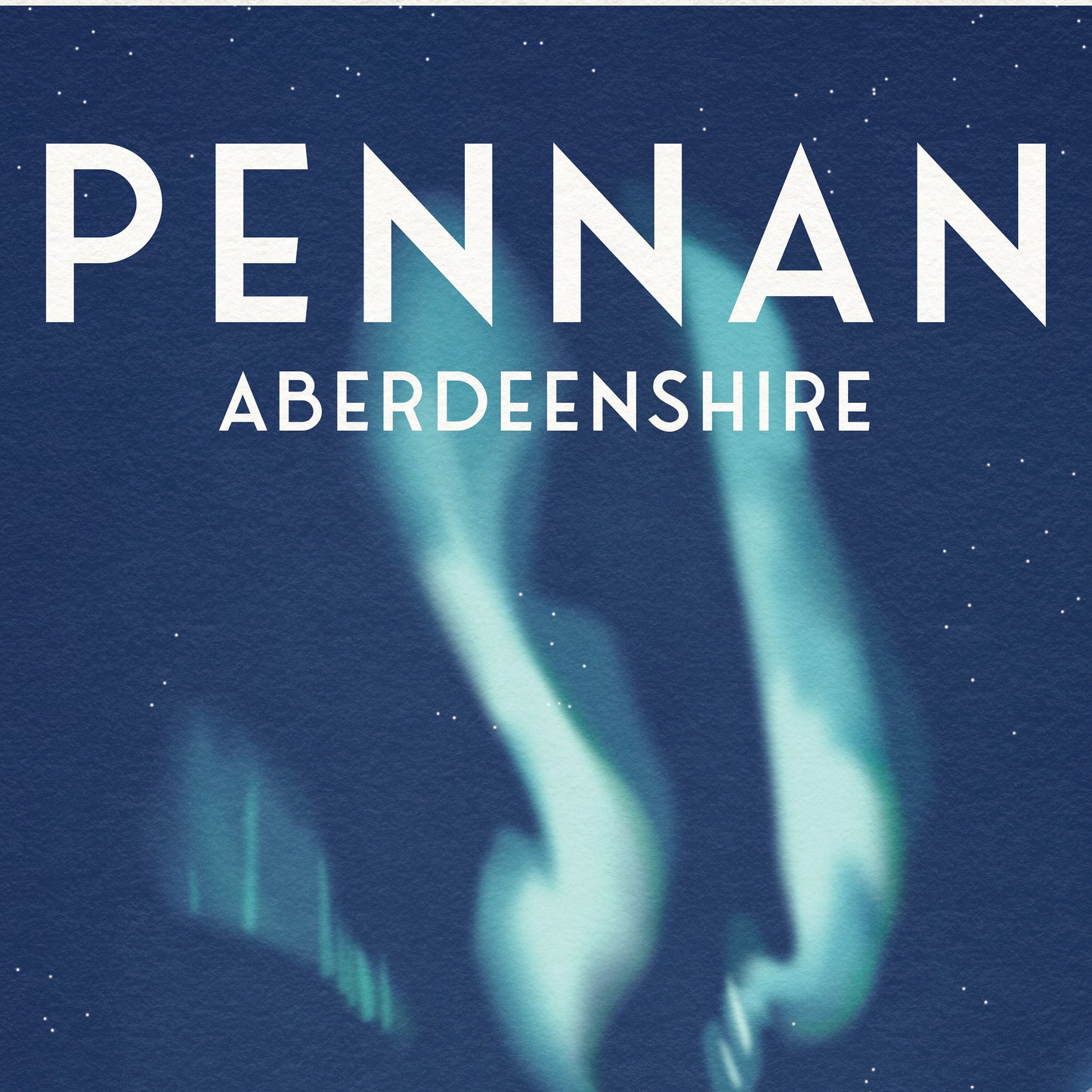 Pennan Travel Poster - Aberdeenshire - Scotland - Local Hero - Red Telephone Box - Northern Lights - Aurora Borealis  - Scottish Landscape