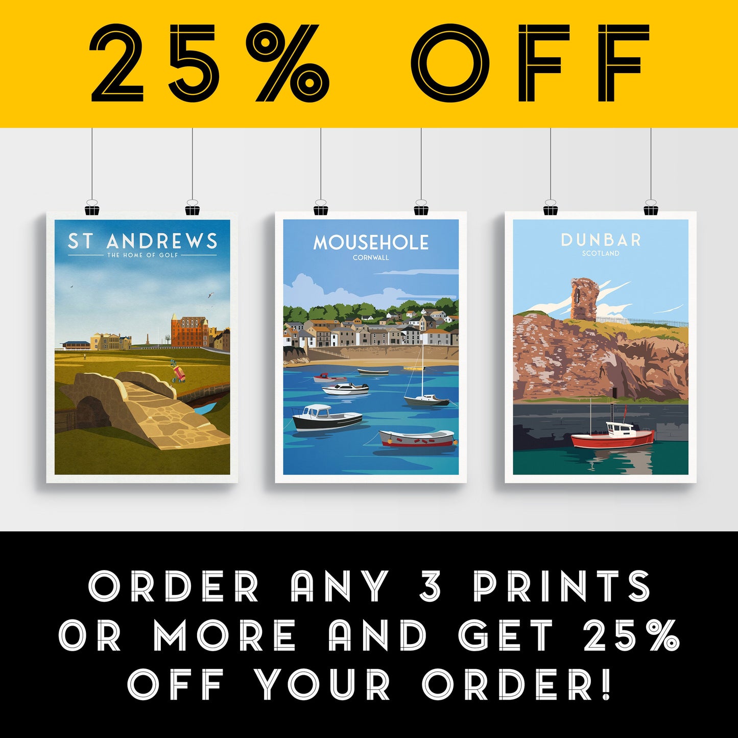 Mousehole Print - Cornwall Travel Poster - England - Mousehole Harbour