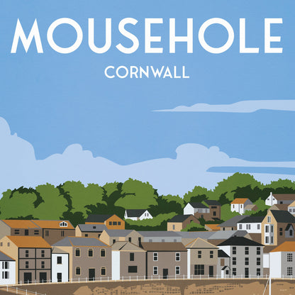 Mousehole Print - Cornwall Travel Poster - England - Mousehole Harbour