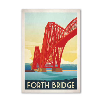 Forth Rail Bridge Travel Poster, Iillustration of Forth Rail Bridge between Edinburgh and Fife, Scottish Art, Forth Bridge Art, Wall Art