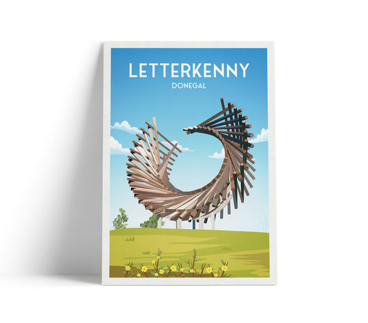 Letterkenny Polestar Monument Print | Donegal Poster | Pole Star | POLESTAR ROUNDABOUT |  Ballyraine | Travel Poster | Wall Decoration