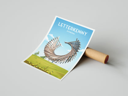 Letterkenny Polestar Monument Print | Donegal Poster | Pole Star | POLESTAR ROUNDABOUT |  Ballyraine | Travel Poster | Wall Decoration