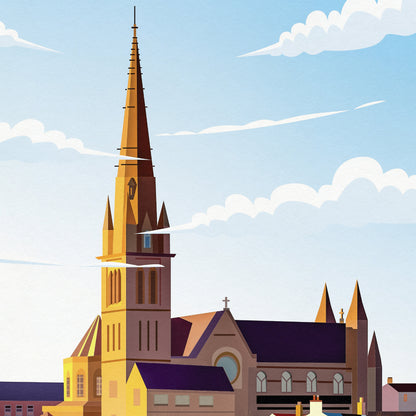 Letterkenny Print | Donegal Poster | St. Eunan's Cathedral | Travel Poster | Wall Decoration