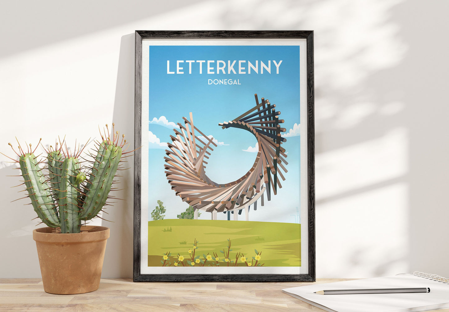 Letterkenny Polestar Monument Print | Donegal Poster | Pole Star | POLESTAR ROUNDABOUT |  Ballyraine | Travel Poster | Wall Decoration