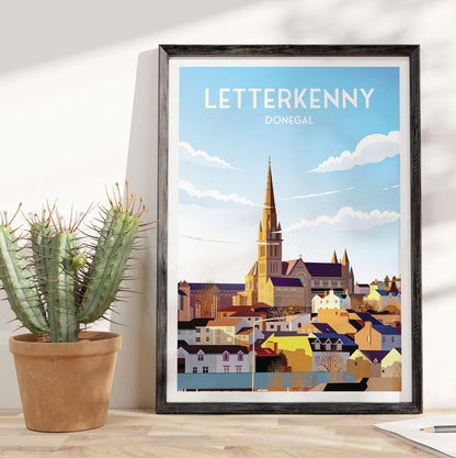 Letterkenny Print | Donegal Poster | St. Eunan's Cathedral | Travel Poster | Wall Decoration