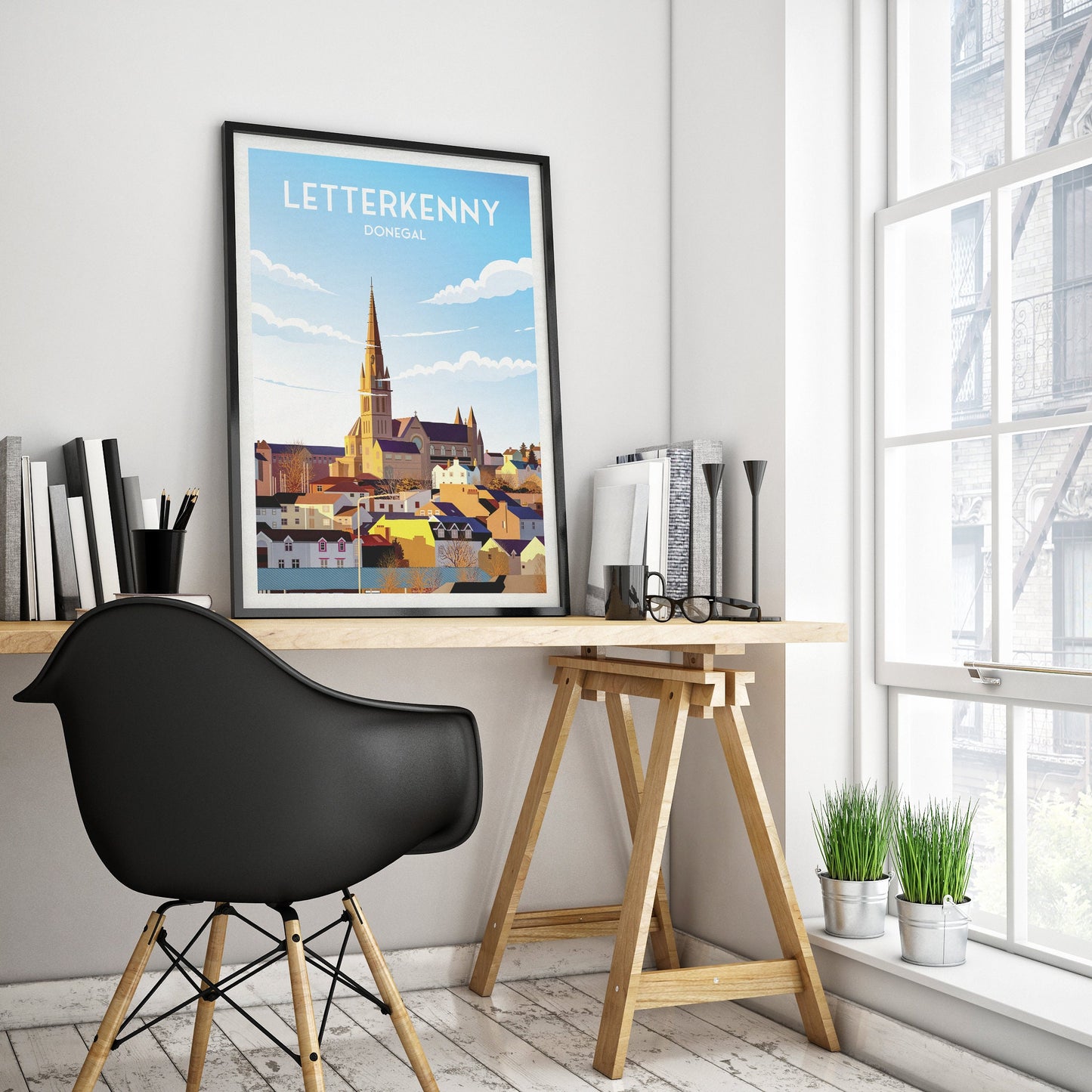 Letterkenny Print | Donegal Poster | St. Eunan's Cathedral | Travel Poster | Wall Decoration