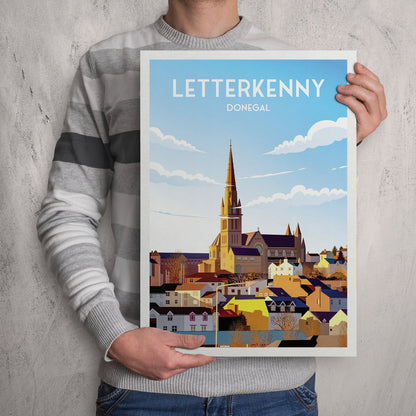 Letterkenny Print | Donegal Poster | St. Eunan's Cathedral | Travel Poster | Wall Decoration