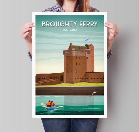 Broughty Ferry Print - Broughty Castle Museum - Dundee Travel Poster - River Tay - Scotland Gift