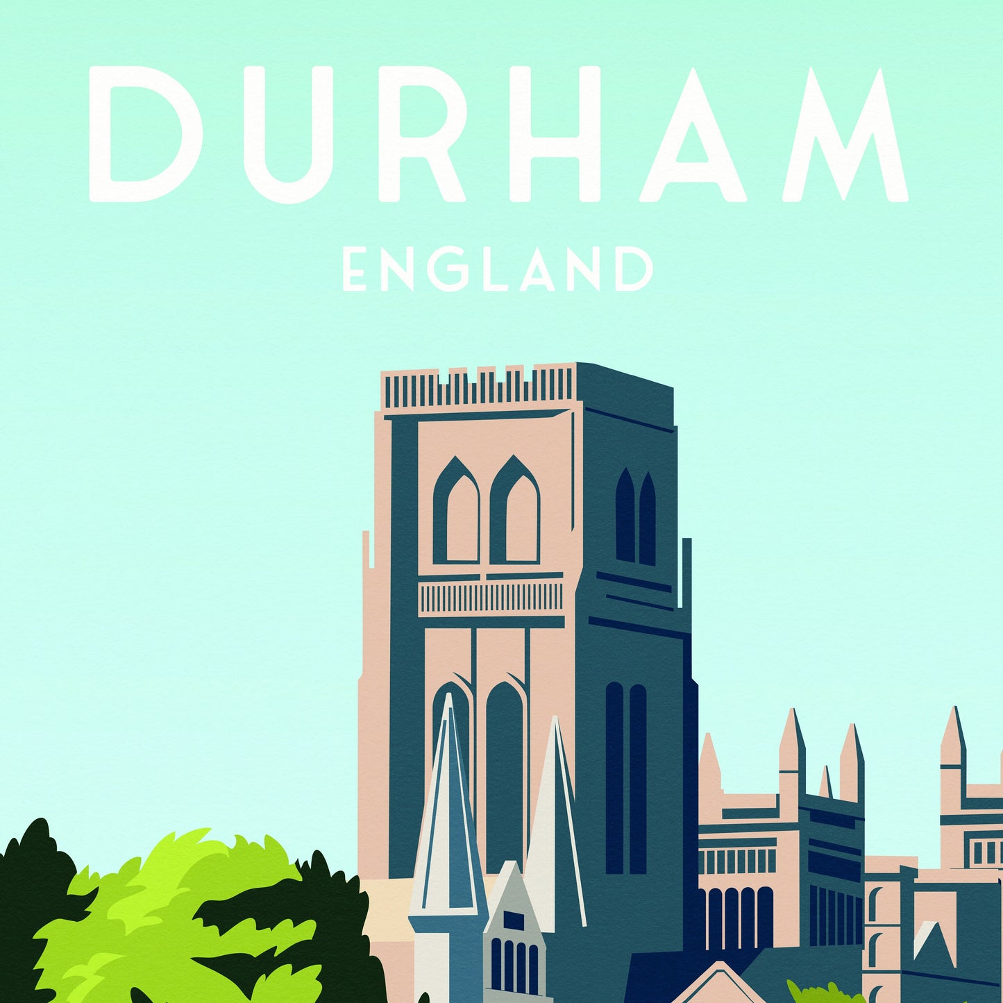 Durham Print - Cricket Match - Durham Cathedral - England Travel Poster