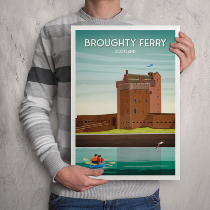 Broughty Ferry Print - Broughty Castle Museum - Dundee Travel Poster - River Tay - Scotland Gift