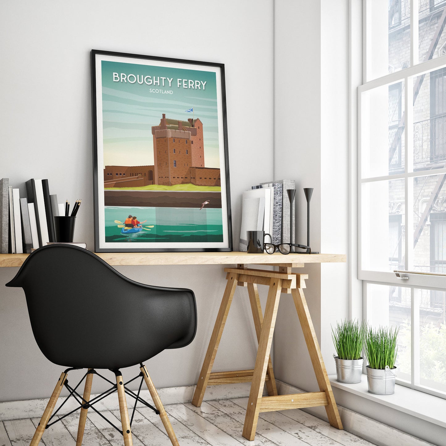 Broughty Ferry Print - Broughty Castle Museum - Dundee Travel Poster - River Tay - Scotland Gift