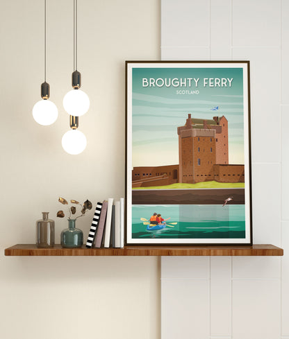 Broughty Ferry Print - Broughty Castle Museum - Dundee Travel Poster - River Tay - Scotland Gift